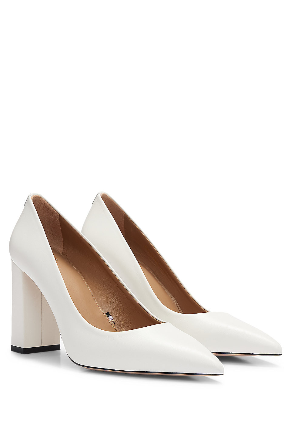 Nappa leather pumps with 9cm block heel | Hugo Boss (US)