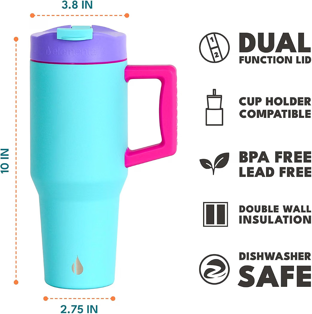 Elemental 100% Leak Proof 32oz Tumbler with Handle & Straw Travel Mug | Amazon (US)