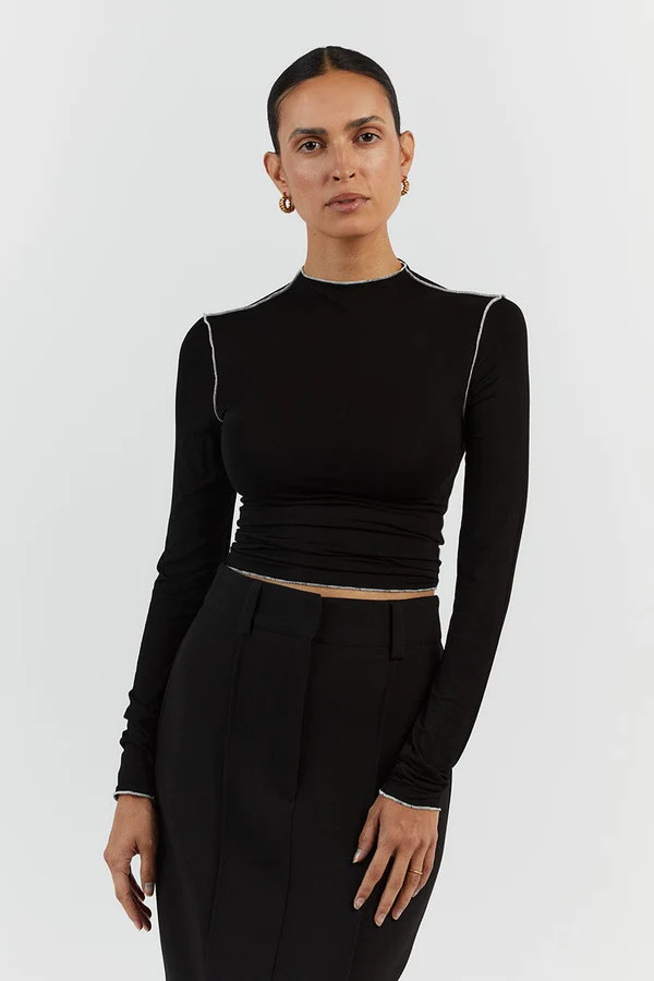 SOHO BLACK LONG SLEEVE TOP | DISSH