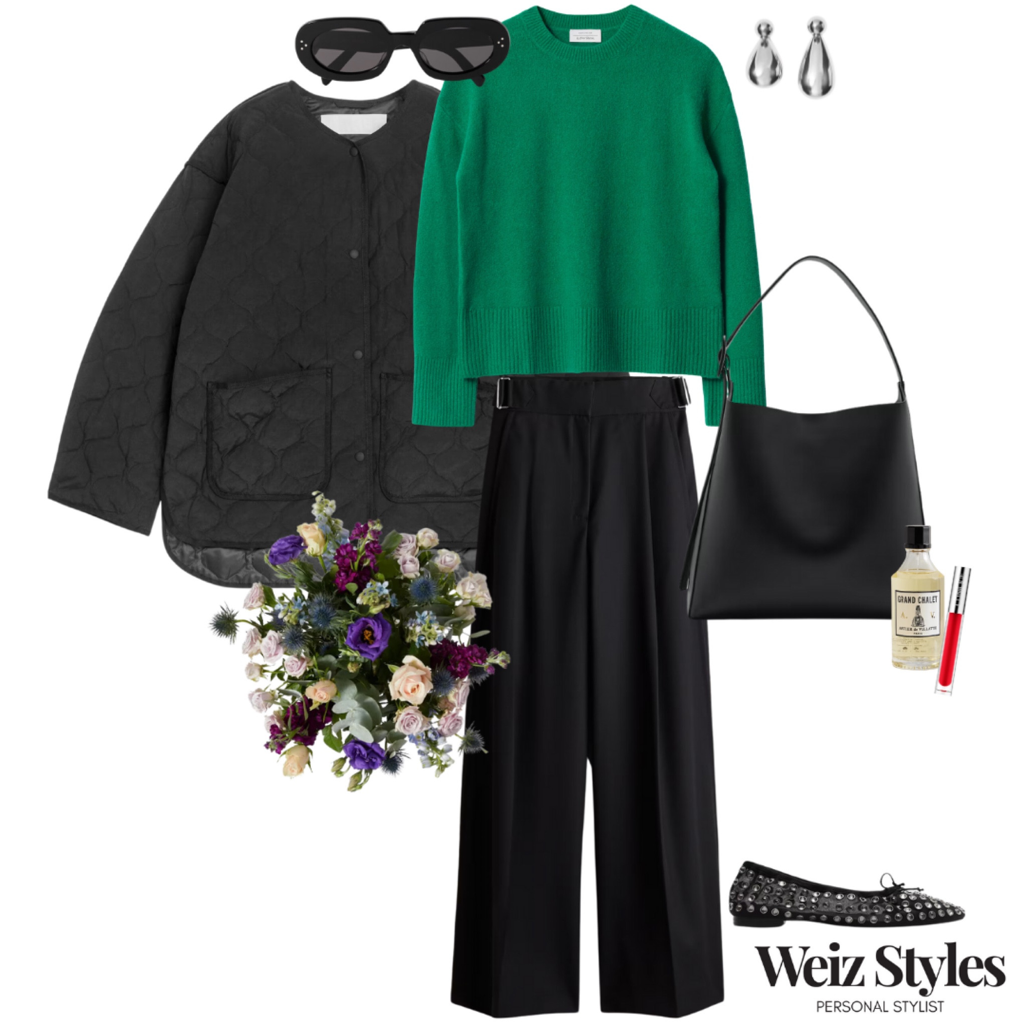 A lovely pop of green perfectly pairs with the darker elements of this outfit 💚 a super trendy casual Autumn look ✨

Head to www.weizstyles.com to find out how I can help you on your style journey 💖

Louise x

Personal stylist, styling, ootd, neutral aesthetic, London, Weiz styles, shopping, outfit of the day, uk, confident, handbag, bag, perfume, fragrance, lipstick, lip, elevate your style, feel good, flat lay, shopping, high street, designer, ltk, navy, black, green, knitwear, knit, jumper, pop of colour, wide leg trousers, bouquet, floral, allowed, H&M, mango, arket, John Lewis, quilted jacket, coat, layers, layering, light weight, texture, mesh mules, studded, embellish, embellishment, shoulder bag, leather, flats, ballerinas, silver earrings, casual, every day, cool, chic, feminine, stylish, trendy, trend 

#LTKuk #LTKautumn #FashionMonth
