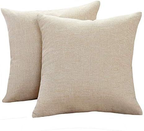 Sunday Praise Linen Decorative Throw Pillow Covers,Classical Square Solid Color Pillow Cases,18x1... | Amazon (US)