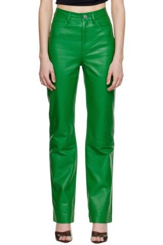 REMAIN Birger Christensen - Green Lynn pants | SSENSE