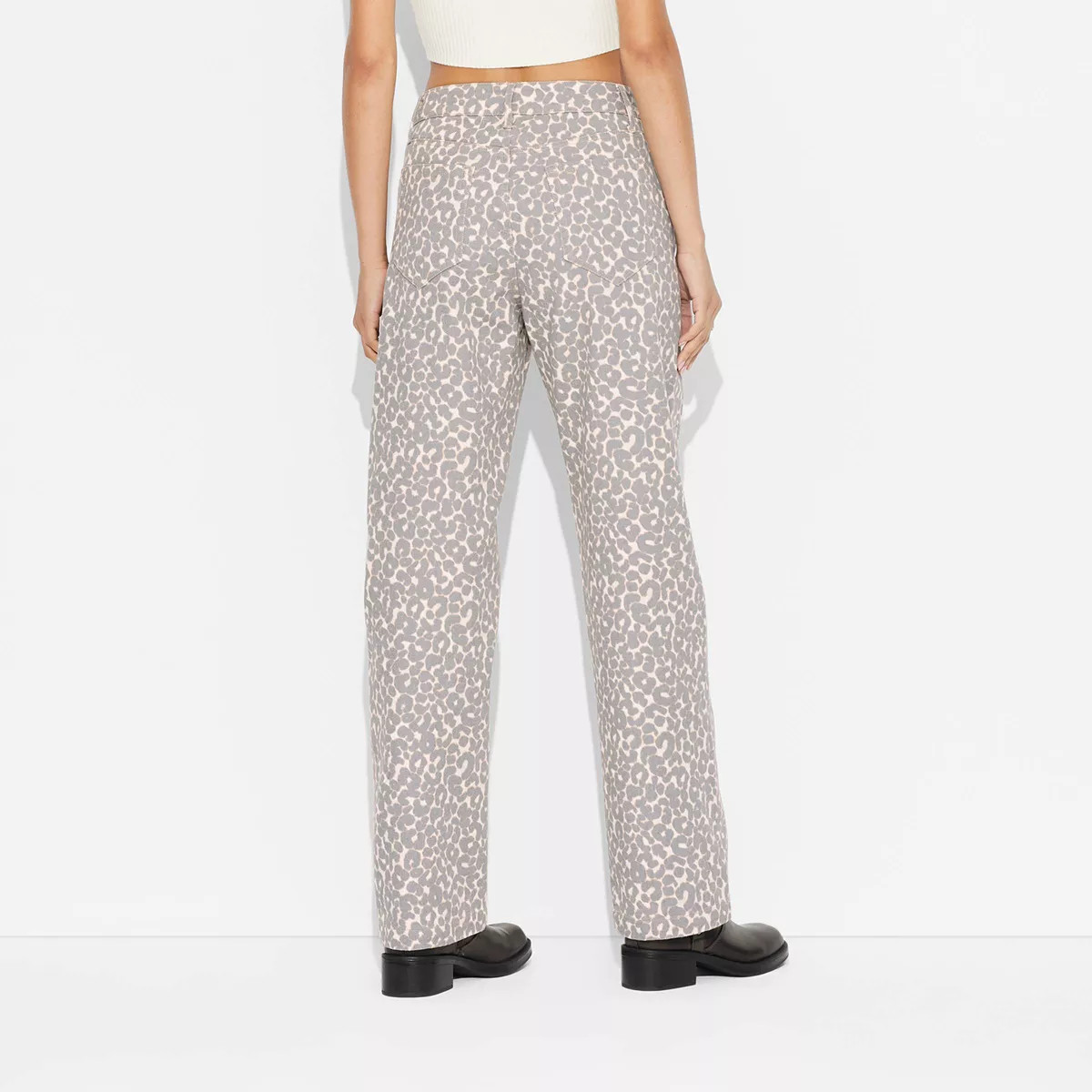 Women's High-Rise Straight Pants - Wild Fable™ Brown Leopard Print | Target