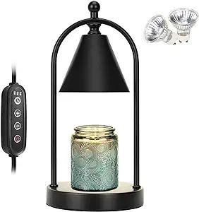 Soilsiu Candle Warmer Lamp with Timer, Electric Black Candle Warmer Light for Bedroom, Dimmable W... | Amazon (US)