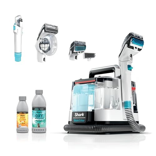 Shark StainStriker | Portable Carpet, Upholstery & Area Rug Cleaner | 3 Tools | Powerful Stain & Odor Remover | Deep Clean & OXY Solutions | White | PX201 | Amazon (US)