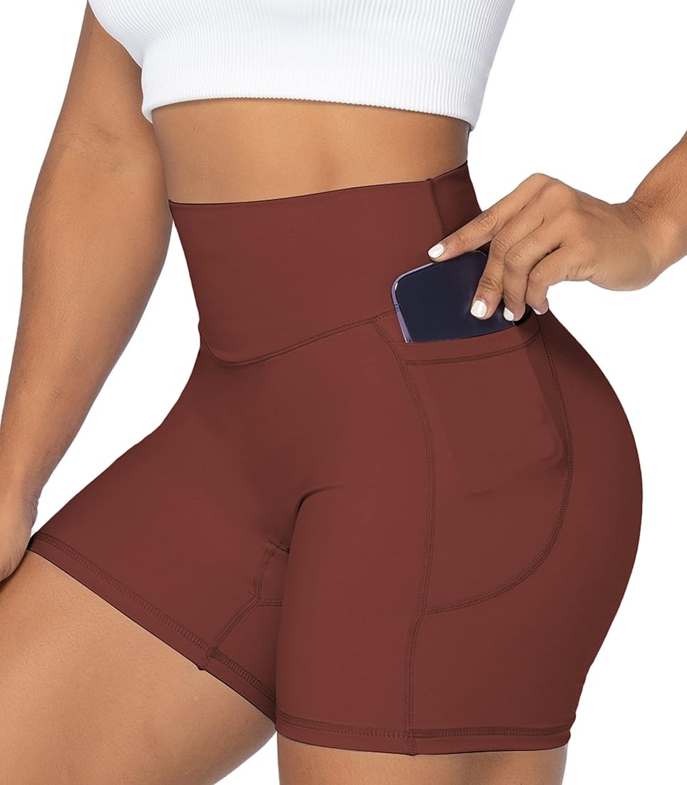 Sunzel Women's Biker Shorts in High Waist Tummy Control with Deep Pockets | Amazon (US)