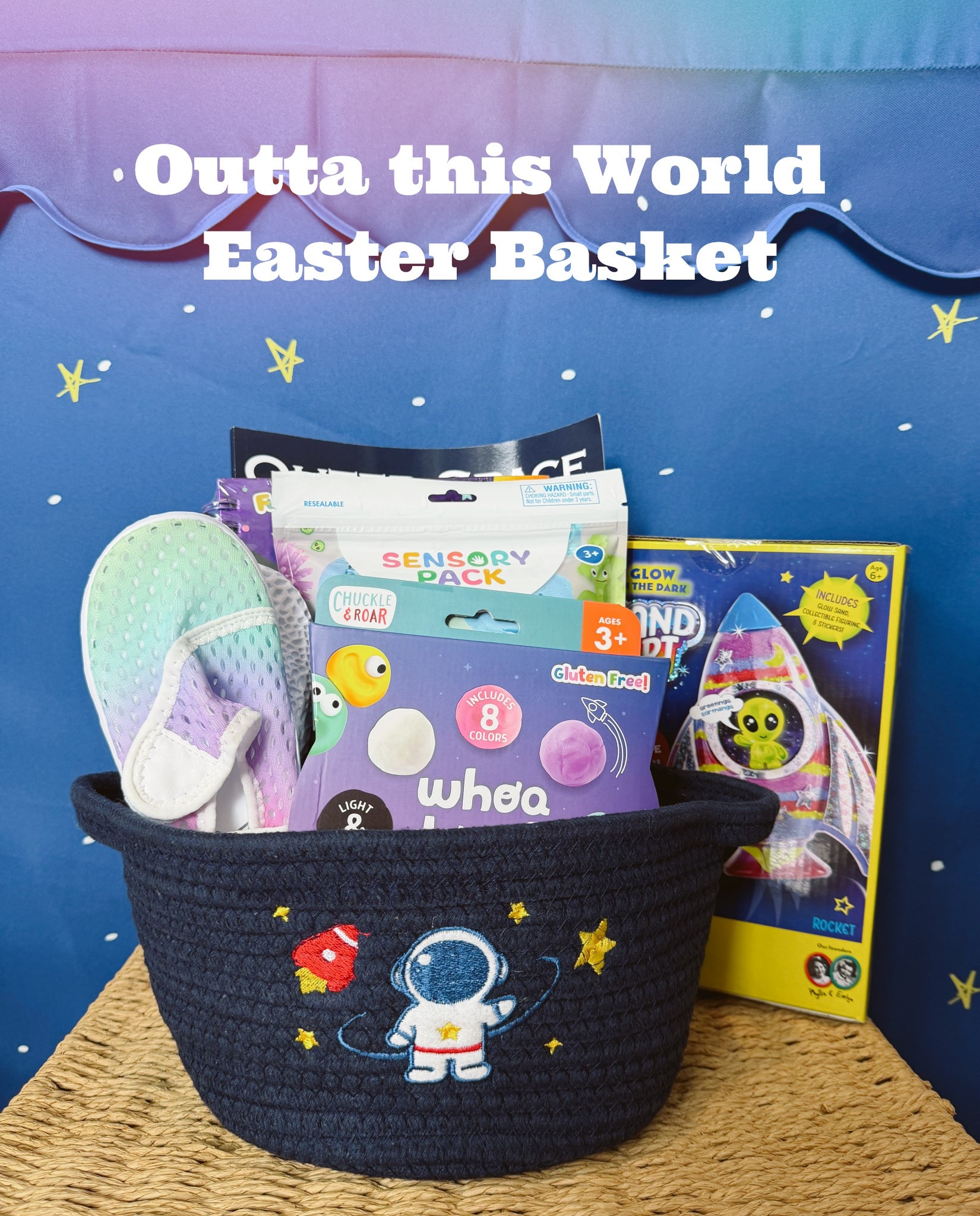 Outta this world Easter basket 🚀✨

I wanted to switch it up this year and do something a little different—and this space theme turned out SO cute

Filled it with a mix of fun little toys, books, and a few treats… and honestly I think I love it just as much as he does 😂

✔️ fun alternative to a traditional Easter basket
✔️ easy to customize for any age
✔️ perfect if your kids are into space right now
✔️ still has a little bit of everything

Such a fun way to make Easter feel a little more personal

#easterbasketideas #easterideas #momlifehacks #toddlergiftideas #momfinds #easterbasket #kidsgiftideas #momlifeunfiltered #holidayideas #amazonfinds

#LTKKids #LTKmomlife