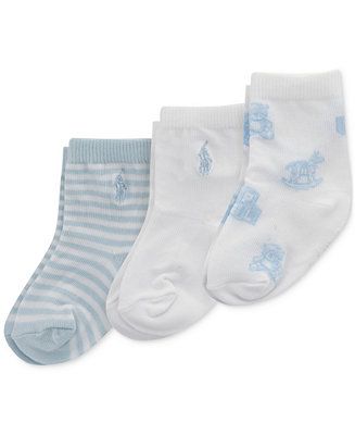 Baby Boys Tossed Bear Socks, Pack of 3 | Macy's