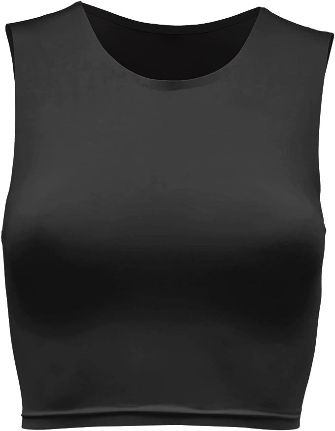 Almere High Neck Contour Tank Top for Women, Sleeveless High-Neck Cropped Tank Top, Double Lined ... | Amazon (US)