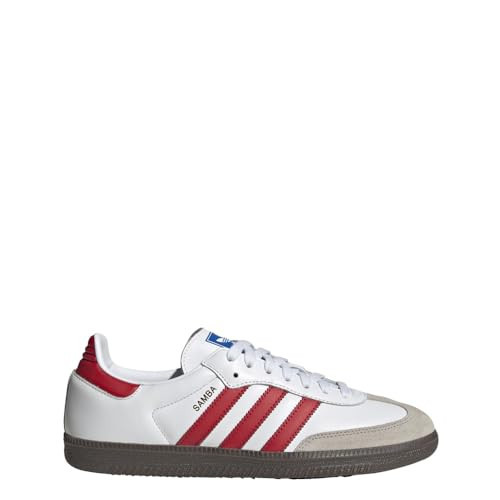 adidas Samba OG Mens Shoes Size 3.5, Color: White/Red/Blue | Amazon (US)