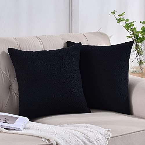 Rythome Set of 2 Cozy Boucle-Like Textured Throw Pillow Covers, Decorative Elegant Accent Pillow ... | Amazon (US)