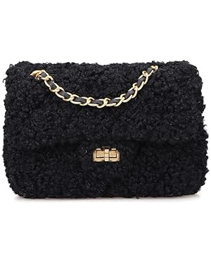Women Plush Shoulder Bag Fashion Fluffy Crossbody Bag Soft Warm Fuzzy Purse with Adjustable Chain... | Amazon (US)