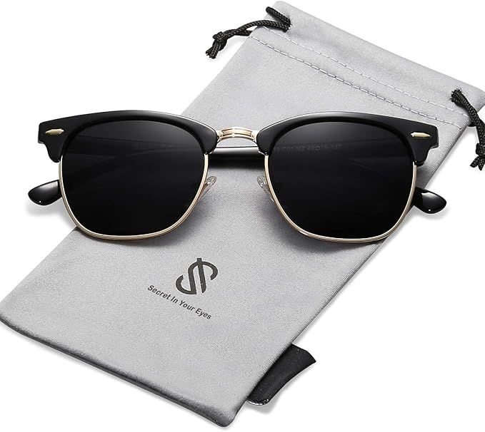 SOJOS Semi Rimless Polarized Sunglasses Half Horn Rimmed Glasses SJ5018 | Amazon (US)