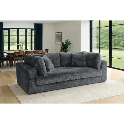 Alcantara 89.5" Square Arm Sofa | Wayfair North America