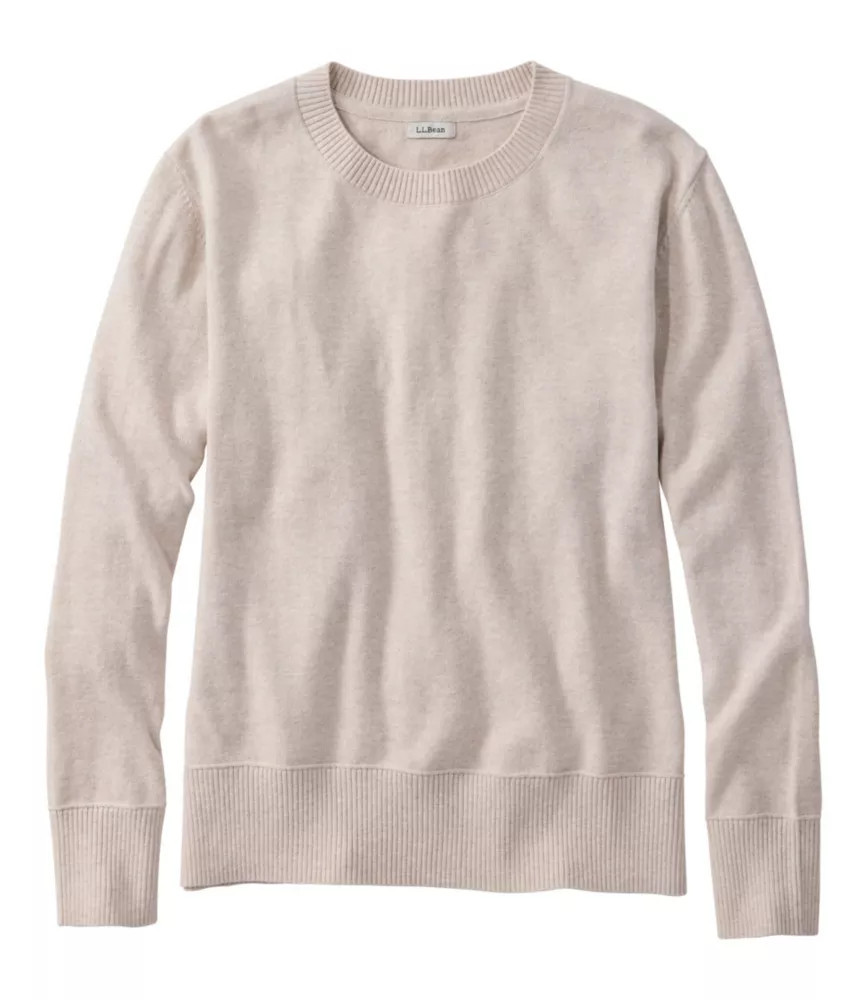 Women's Cotton/Cashmere Sweater, Crewneck Silver Sand Heather 1X L. L.Bean | L.L. Bean