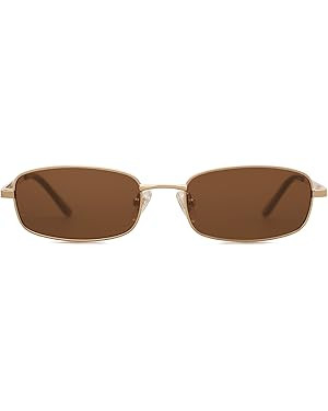 SOJOS Small Y2k Narrow Rectangle Sunglasses Womens Mens Retro 80s 90s Skinny Sunnies SJ1187 | Amazon (US)