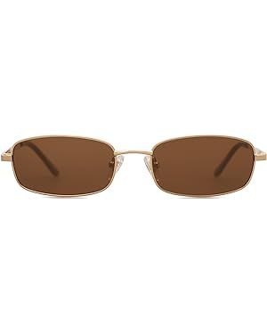 SOJOS Small Y2k Narrow Rectangle Sunglasses Womens Mens Retro 80s 90s UV400 Sunnies SJ1187 | Amazon (US)