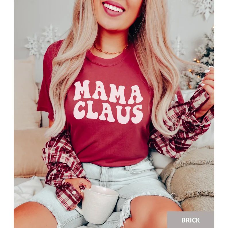 Mama Claus Comfort Colors Shirt, Retro Christmas Comfort Colors T Shirts, Funny Mama Claus Christ... | Etsy (US)
