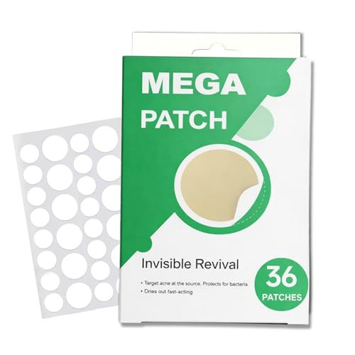 Mega Patch Hydrocolloid Pimple Patches for Face (36ct) – Invisible 8mm & 12mm Acne Patches for Zits, Pimples & Blemishes, Vegan & Cruelty-Free | Amazon (US)