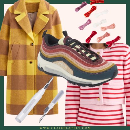 Your Five favorites of the week - Boden overcoat, Amazon air pods cleaner, tiny velvet hair bows, Shopbop striped lady sweater, Nike air max 97’s 
Love, Claire Lately 

Best sellers, most wanted 

#LTKstyletip #LTKSeasonal #LTKshoecrush