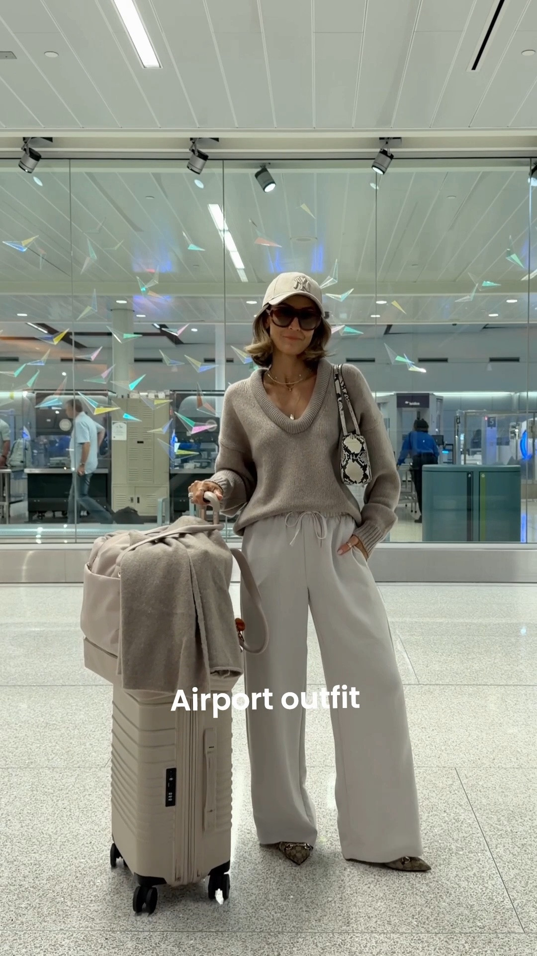 Travel day outfit - another tonal look with a few staples 🛫✨ comment AIRPORT OUTFIT for all the links! 

I got a new shade of my favorite (chic) travel pants, comfy, elevated and wrinkle free (size small) oversized cashmere pullover / XS. These kitten heels are comfortable and perfect for city strolls if your hotel room is not ready. May hung luggage (extra roomy tote) and cashmere layers because I’m always cold (or having a hot flash!!)

#LTKootd #LTKSeasonal #LTKTravel