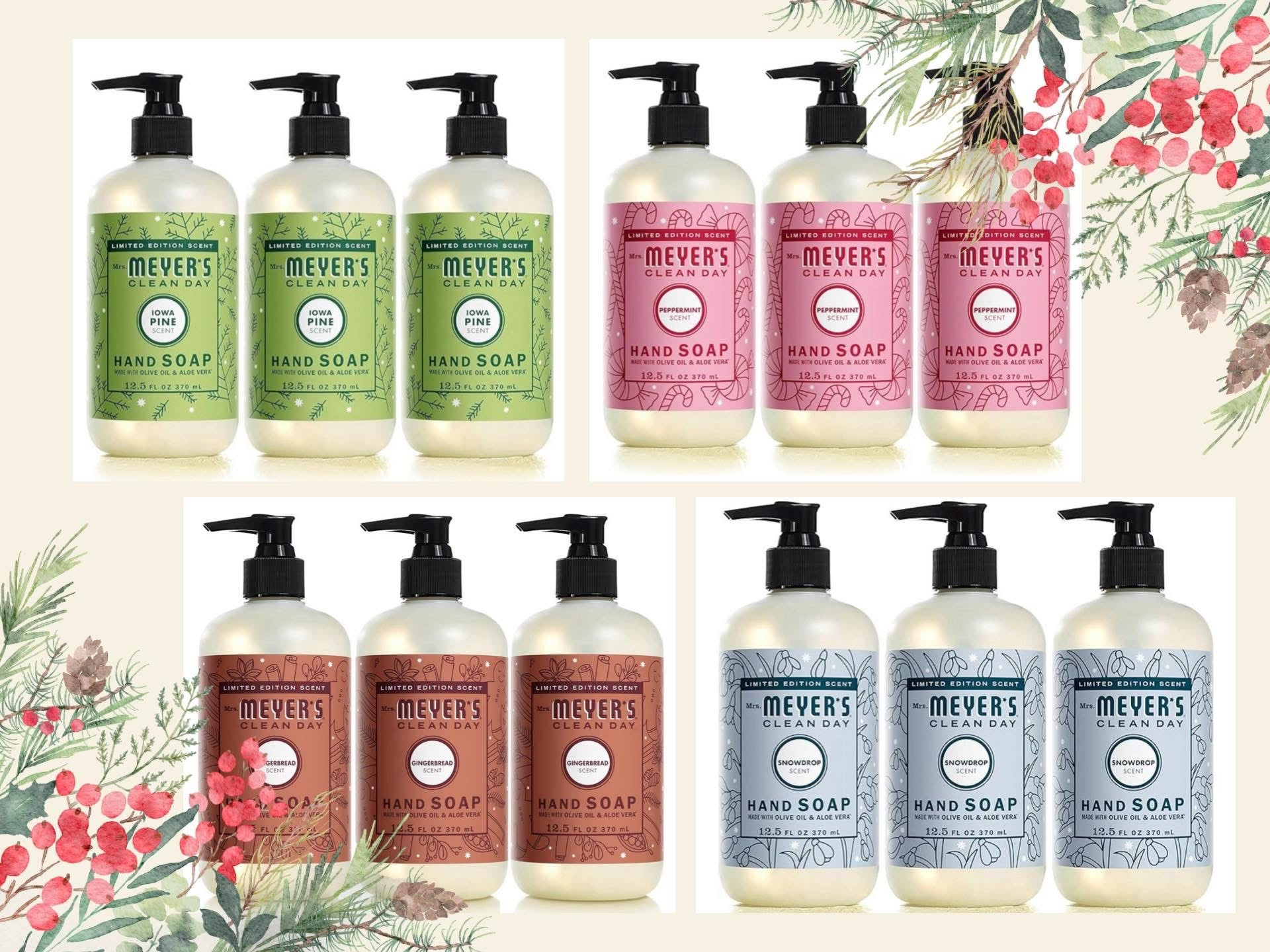 Good Morning! Last chance to grab Mrs. Meyer’s 3 Packs of Holiday Soaps at Amazon!!! These three packs are ALL on sale right now, and make such a nice practical gift or hostess gift this holiday season - they can also arrive today if ordered early enough 🙌🏻 Scents include Peppermint, Snowdrop, Iowa Pine & Gingerbread - all of which smell simply AMAZING 🙌🏻 Highly recommend this soap that has only clean ingredients!! ❄️ 

#LTKGiftGuide #LTKHome #LTKSaleAlert