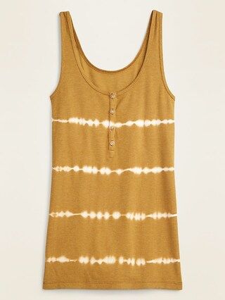 Fitted Rib-Knit Henley Tank for Women | Old Navy (US)