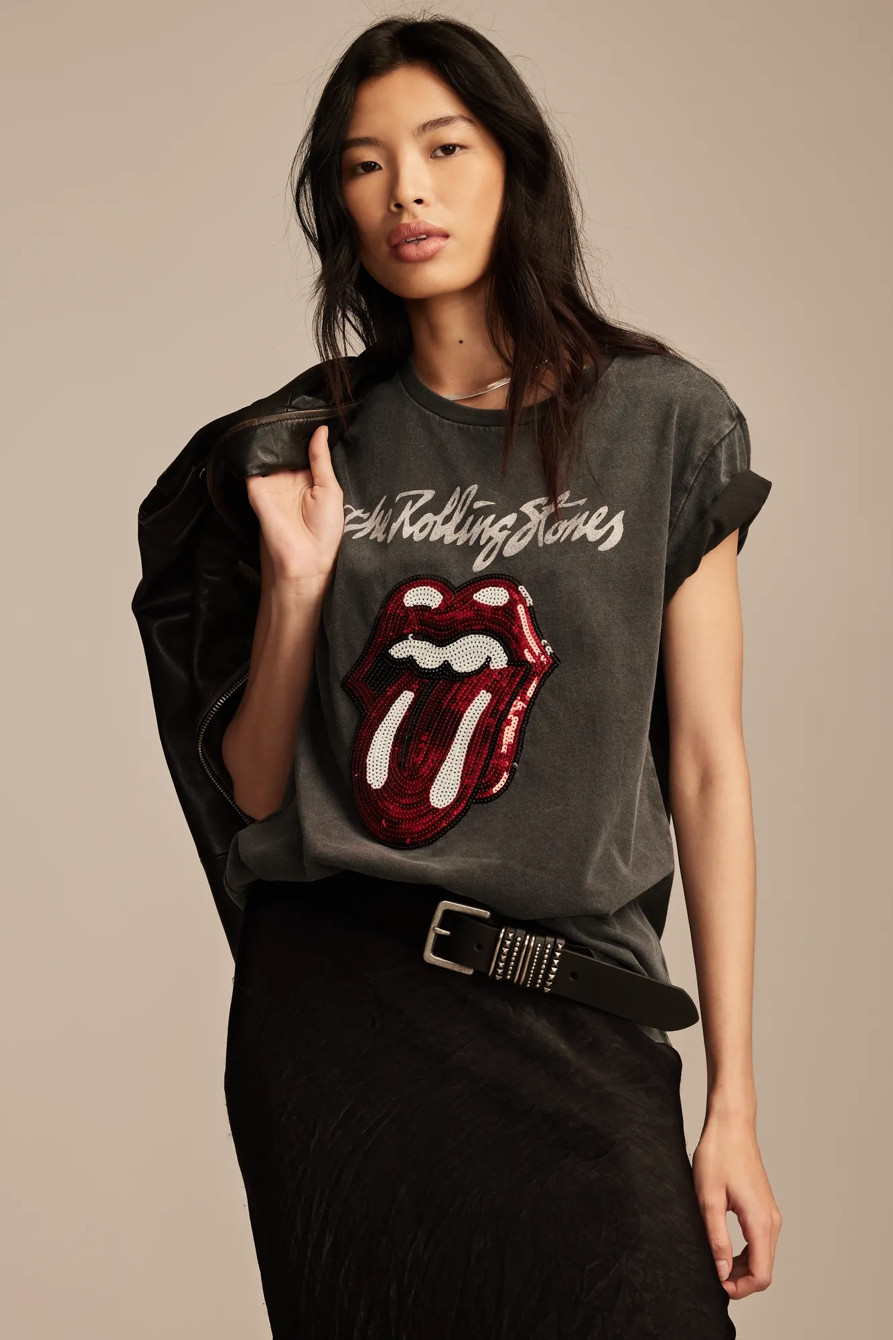 ROLLING STONES SEQUIN BOYFRIEND TEE | Lucky Brand