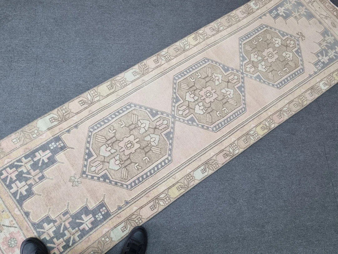 3x9 Antique Runner Rug,2.11x9.4 Ft Low Pile Runner Rug,3x9 Neutral Kitchen Rug Runner,3x9 Entry D... | Etsy (US)