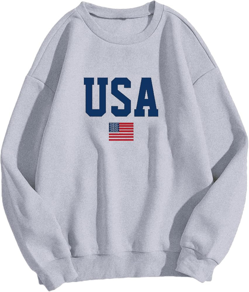 Avanova Women's Graphic Letter Print Long Sleeve Pullover Sweatshirt Loose Top | Amazon (US)