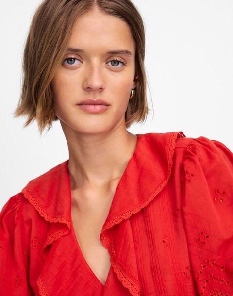 Ruffled Puff-Sleeve Top | Madewell | Madewell