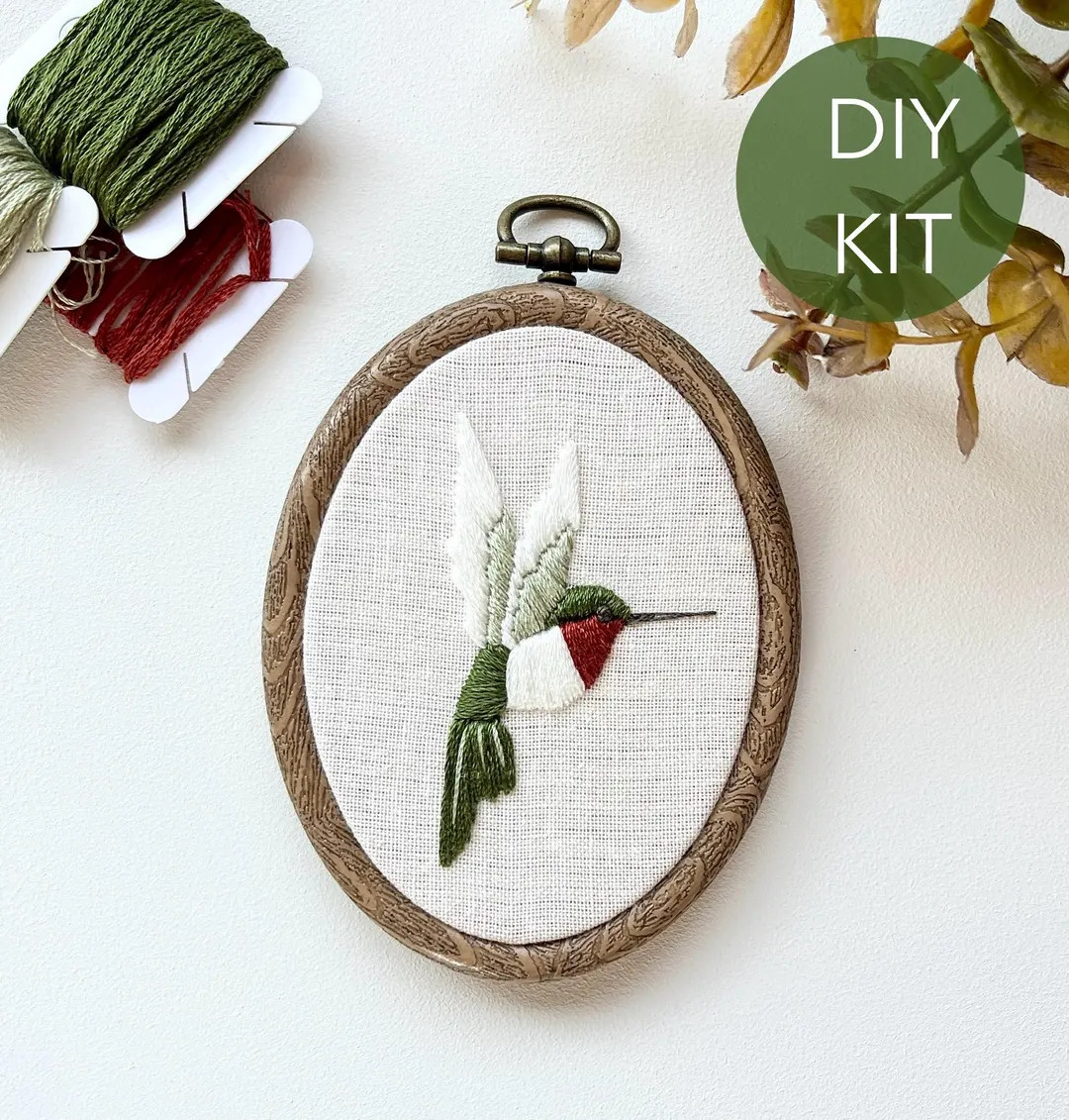 Hummingbird Embroidery Kit: DIY Needle Craft Beginner Kit | Etsy (US)
