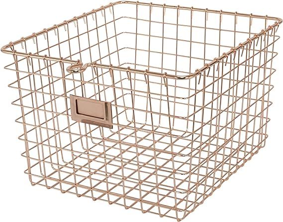 Spectrum Diversified Wire, Vintage Locker Basket Style, Rustic Farmhouse Chic Steel Storage for C... | Amazon (US)