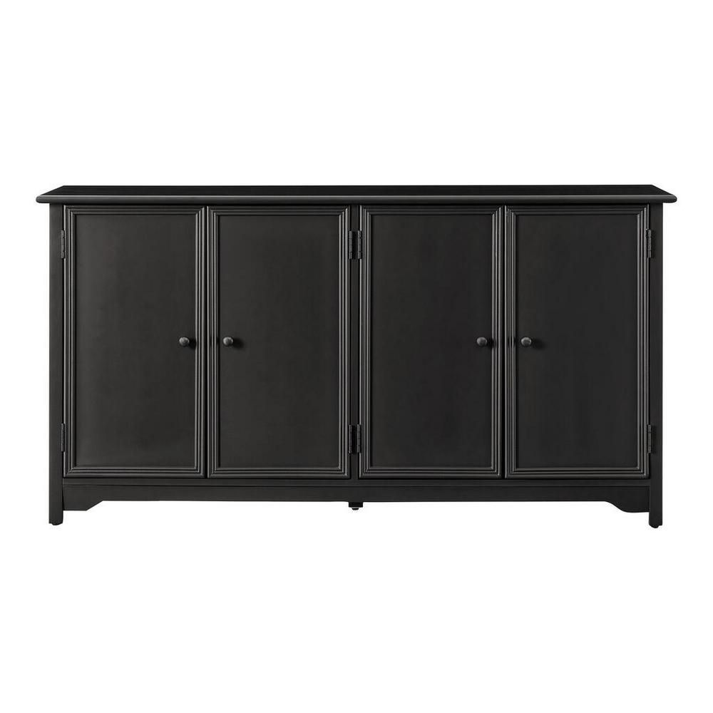 Home Decorators Collection Bradstone 4 Door Black Storage Console-JS-3421-B - The Home Depot | The Home Depot