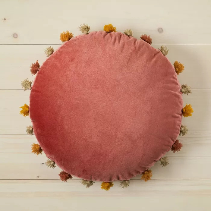 Oversized Velvet Round Floor Throw Pillow with Tassels - Opalhouse™ designed with Jungalow™ | Target
