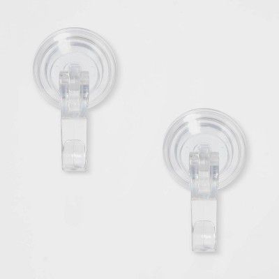 2pk PowerLock Suction Hooks Clear - Room Essentials™ | Target