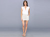 Click for more info about BCBGeneration - Color Blocked Slit Back Shorts Romper TNW9C457 (White Cashew) - Apparel