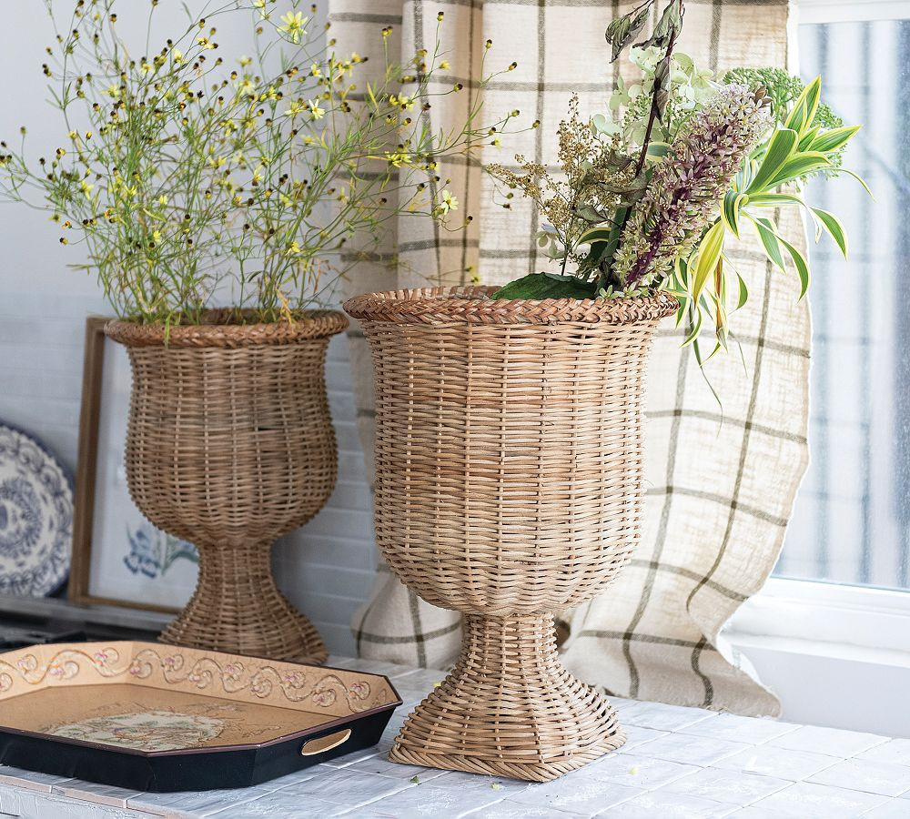 Handwoven Rattan Urn, Set of 2 | Pottery Barn (US)