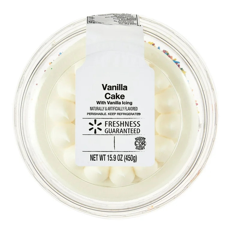 Freshness Guaranteed 5" Vanilla Cake with Vanilla Icing, 15.9 oz, Refrigerated, Regular | Walmart (US)