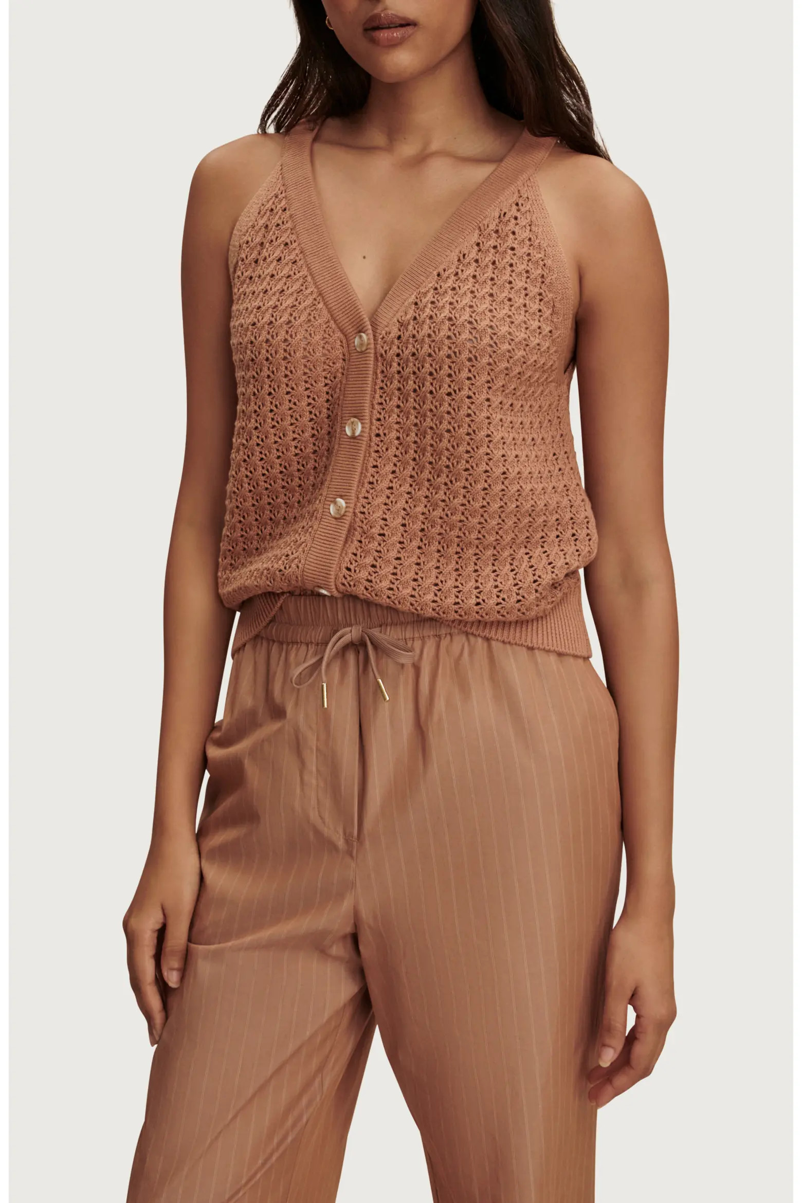 Varley Alessia Open Stitch Cotton Sweater Tank (Women) | Nordstrom | Nordstrom