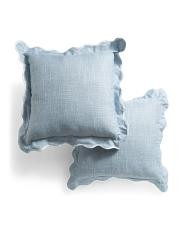 20x20 2pk Scalloped Solid Outdoor Pillows | TJ Maxx