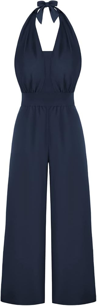 Belle Poque Women Halter Jumpsuits High Waisted Wide Leg Jumpsuits with Pockets 2023 | Amazon (US)