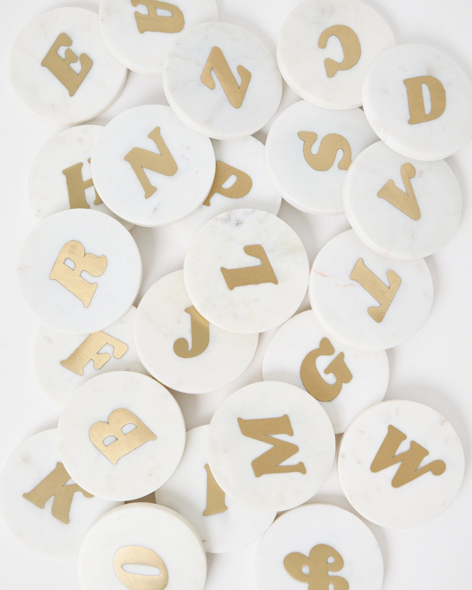 Ola Alphabet Initial Marble Coasters | Oliver Bonas | Oliver Bonas (Global)