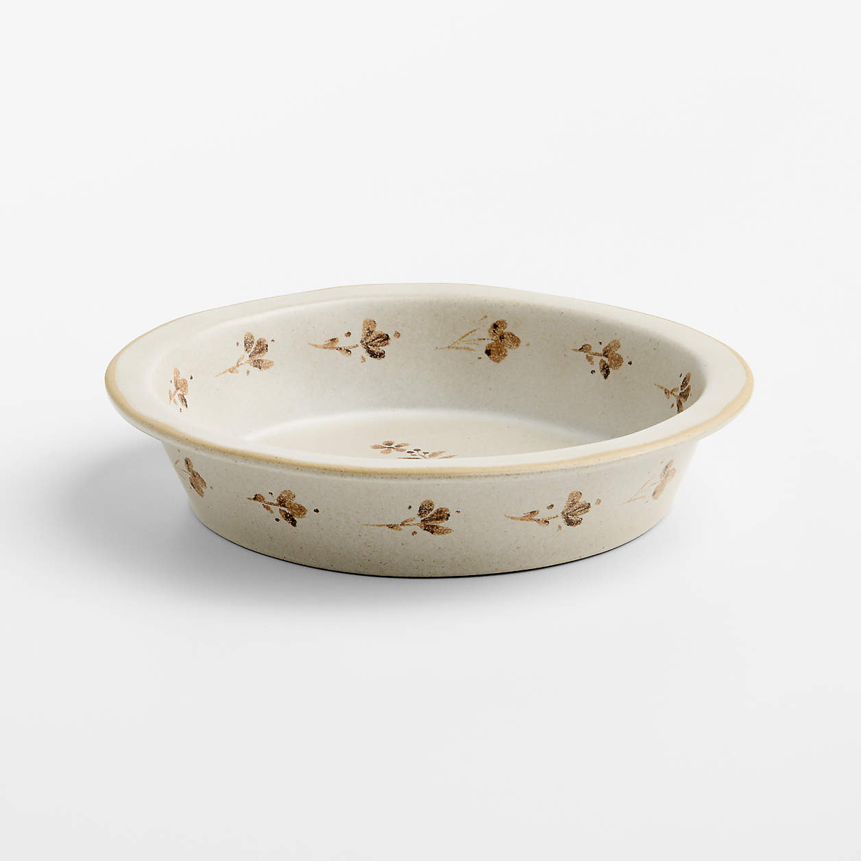 Marin Botanical 9" Stoneware Pie Dish | Crate & Barrel | Crate & Barrel