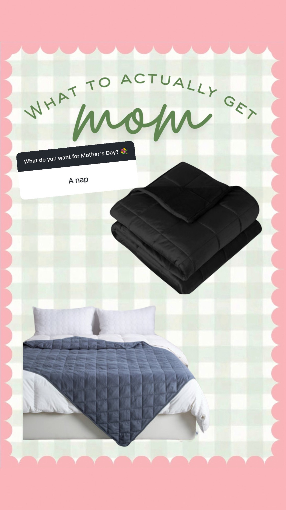 The most requested Mother’s Day gift so far? Silence, uninterrupted sleep, and a weighted blanket 😂 linking the cozy finds that understood the assignment.

#MothersDay #MomLife #WeightedBlanket #CozyFinds #LTKHome #AmazonFinds #GiftIdeasForMom #TiredMomClub #HomeEssentials #LTKLifestyle

#LTKMothersDay