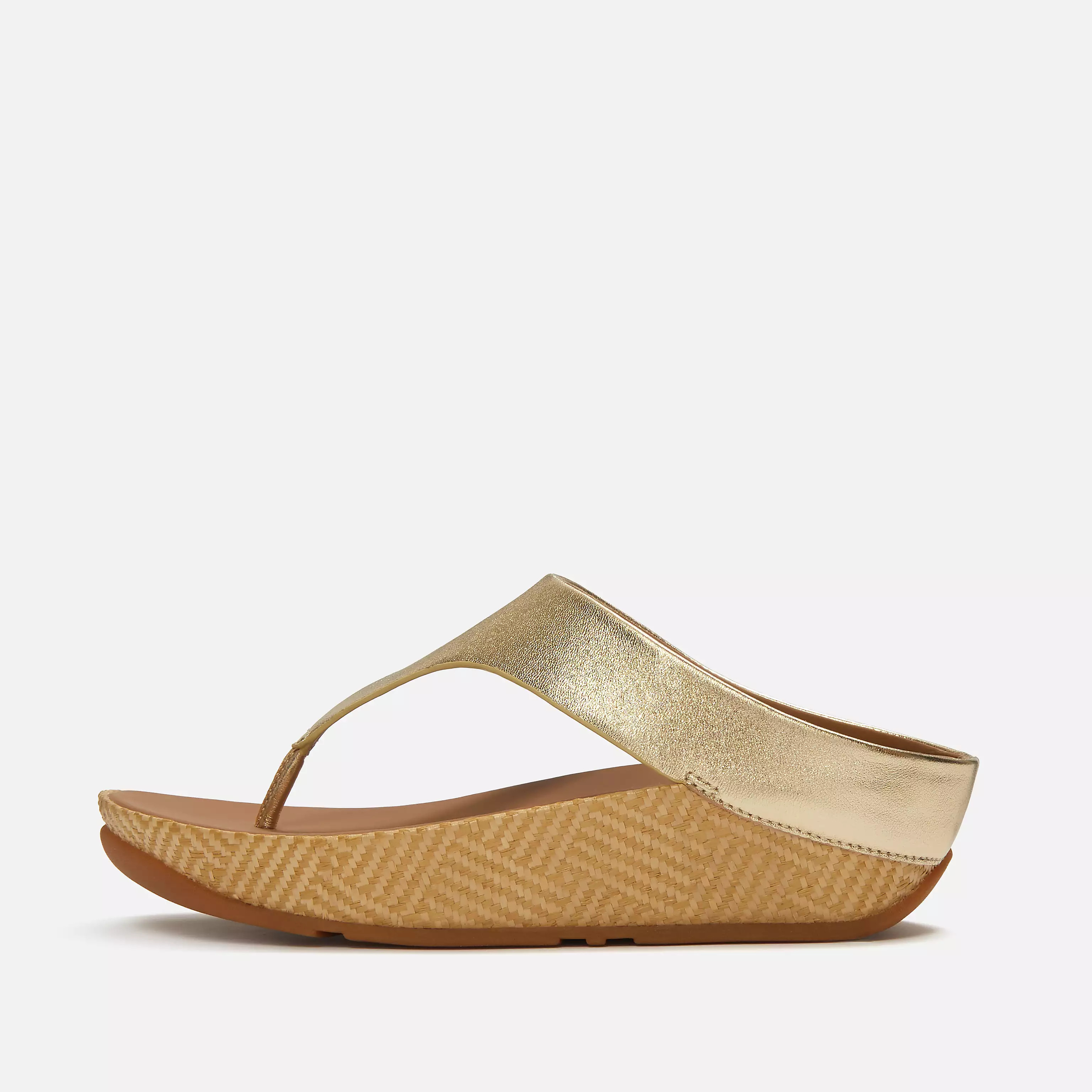 LULU Lux Graphic-Weave Metallic-Leather Toe-Post Sandals | FitFlop (US)