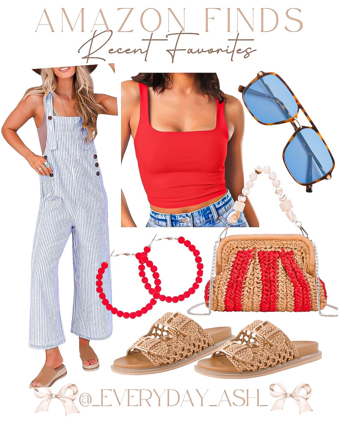 Amazon ♥️🤍💙

Blue striped overalls, red tank top, sunglasses, red earrings, red rattan purse, sandals , summer outfit, memorial weekend outfit, red white and blue outfit 

#LTKStyleTip #LTKSeasonal #LTKFindsUnder50