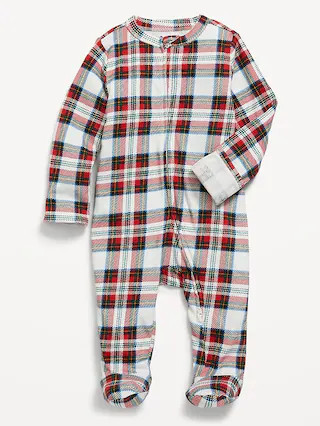 Unisex Sleep & Play Matching Print 2-Way-Zip Footed One-Piece for Baby | Old Navy (US)