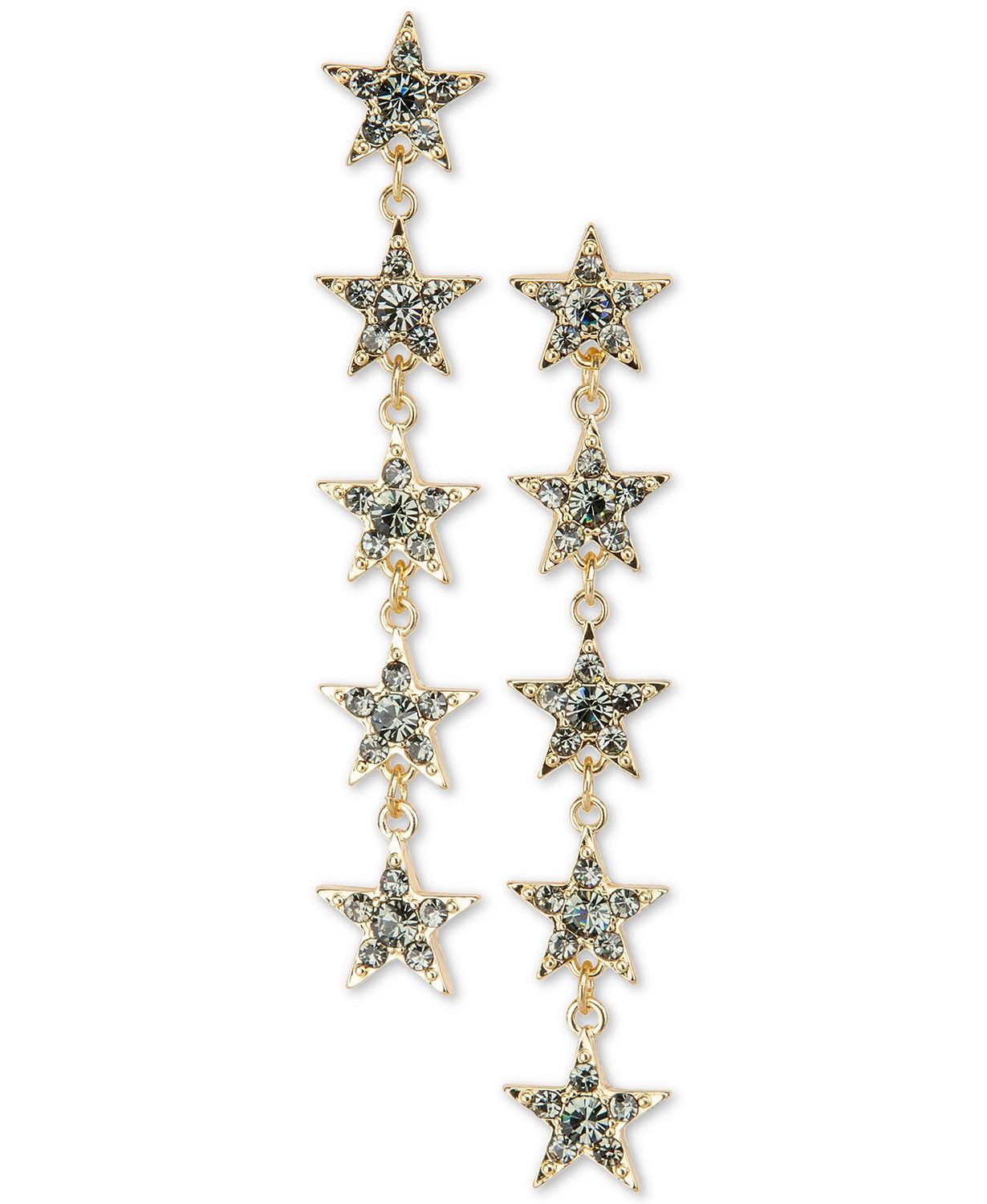 RACHEL Rachel Roy Gold-Tone Crystal Celestial Linear Drop Earrings & Reviews - Earrings - Jewelry... | Macys (US)