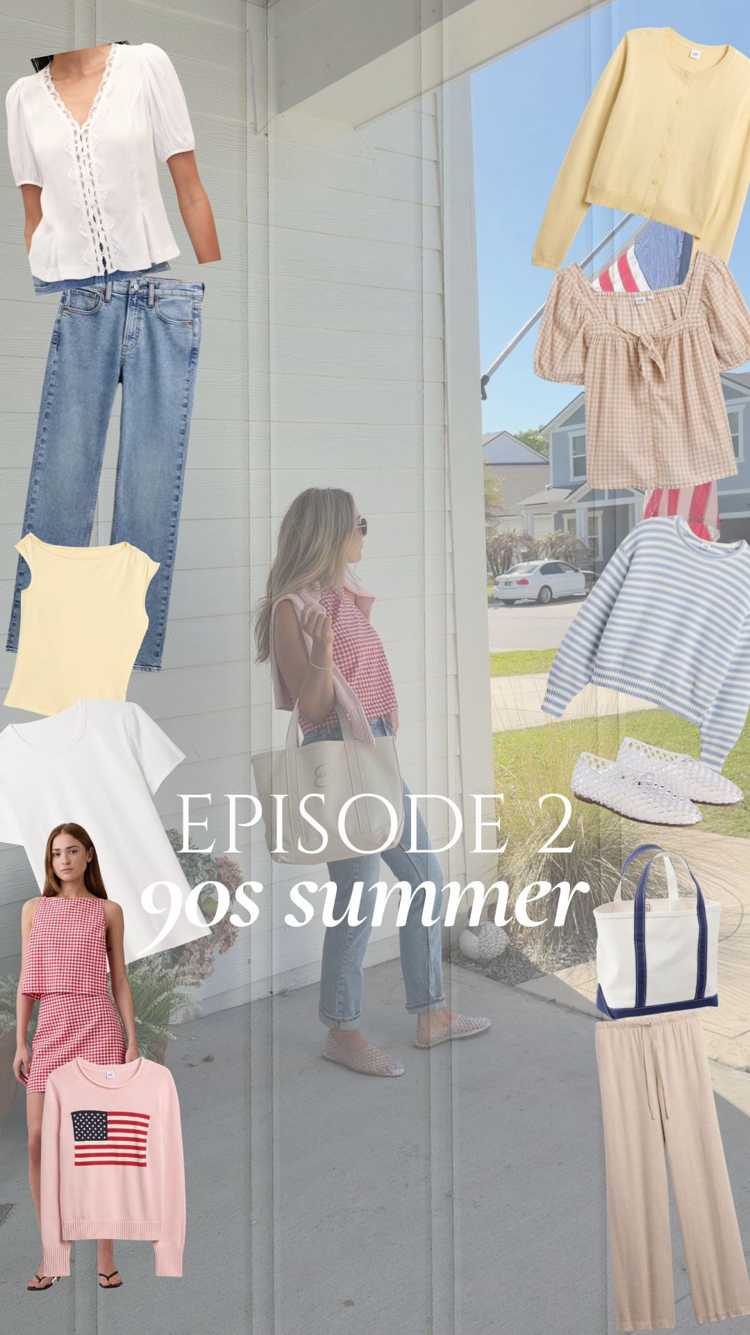 Episode 2 of my 90s Gap summer — styling these classic pieces for real life with an easy, Americana feel I’ll be wearing on repeat.

90s gap style outfit, gap outfit ideas, americana style outfit, red gingham outfit, flag sweater outfit, classic casual outfit, everyday outfit ideas women, capsule wardrobe summer, timeless style outfits women, mom style outfits, elevated basics outfit